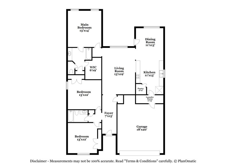 1,990/Mo, 204 Cottonwood Dr Princeton, TX 75407 Floor Plan View