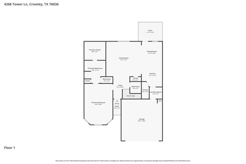 2,540/Mo, 4268 Tower Ln Crowley, TX 76036 Floor Plan View