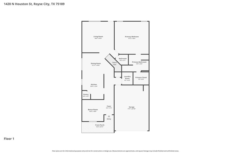 2,185/Mo, 1420 N Houston St Royse City, TX 75189 Floor Plan View