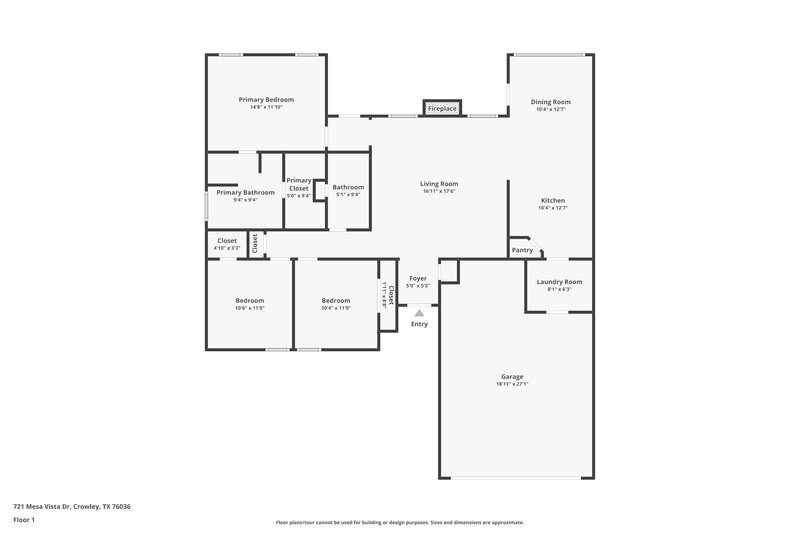 1,960/Mo, 721 Mesa Vista Dr Crowley, TX 76036 Floor Plan View