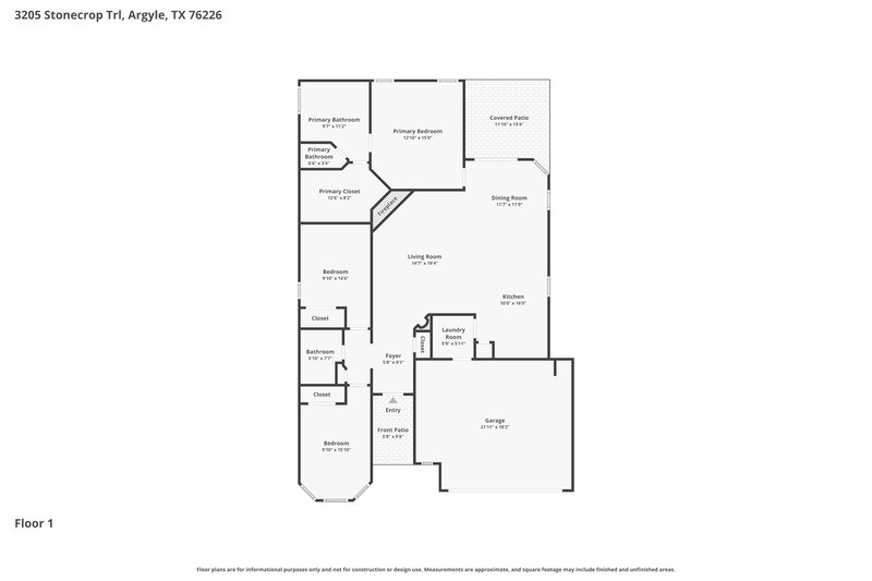 0/Mo, 3205 Stonecrop Trl Argyle, TX 76226 Floor Plan View