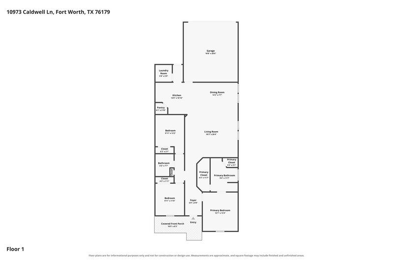 1,860/Mo, 10973 Caldwell Ln Fort Worth, TX 76179 Floor Plan View