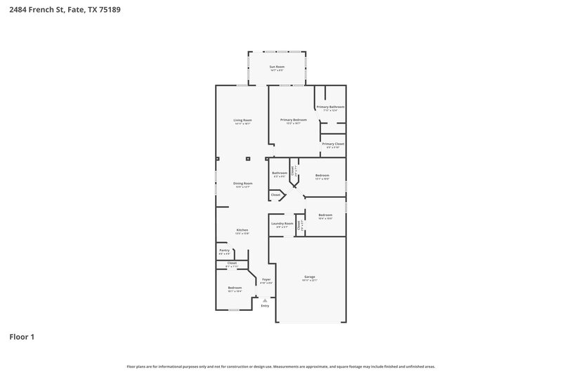 1,865/Mo, 2484 French St Fate, TX 75189 Floor Plan View