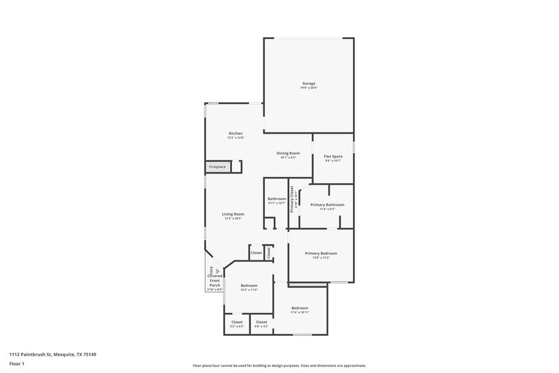 1,845/Mo, 1112 Paintbrush St Mesquite, TX 75149 Floor Plan View