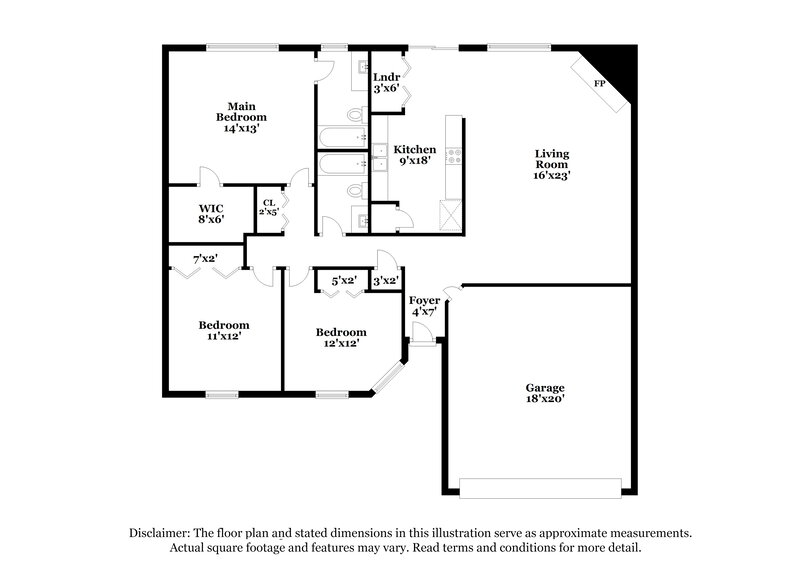 2,160/Mo, 3721 Whitefern Dr Fort Worth, TX 76137 Floor Plan View