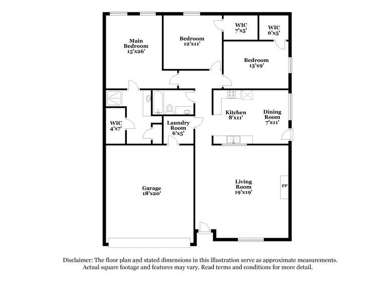 2,000/Mo, 1402 Gray Dawn Dr Midlothian, TX 76065 Floorplan View