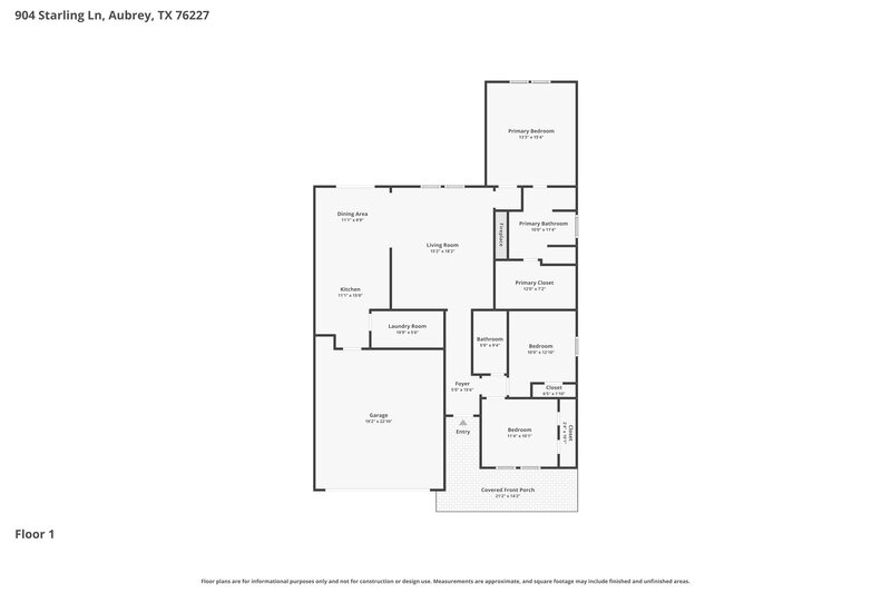 1,920/Mo, 904 Starling Ln Aubrey, TX 76227 Floor Plan View