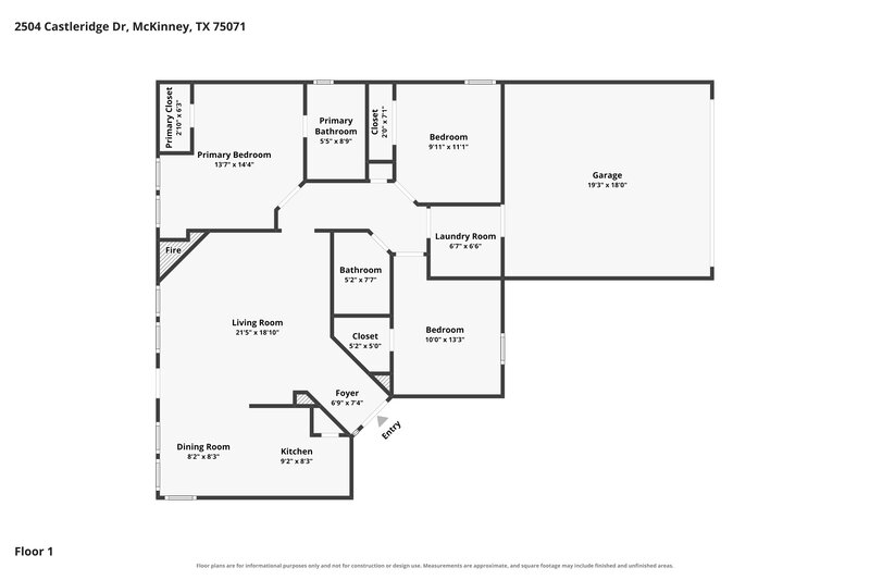 1,930/Mo, 2504 Castle Ridge Dr McKinney, TX 75071 Floor Plan View