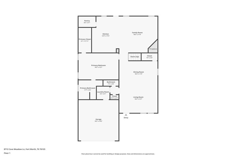 2,260/Mo, 8712 Cove Meadow Ln Fort Worth, TX 76123 Floor Plan View