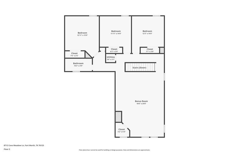 2,260/Mo, 8712 Cove Meadow Ln Fort Worth, TX 76123 Floor Plan View 2