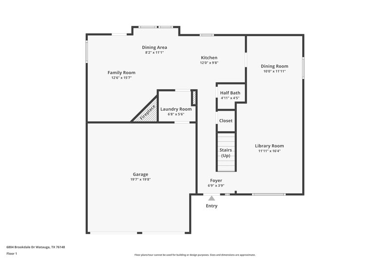 2,140/Mo, 6804 Brookdale Dr Watauga, TX 76148 Floor Plan View 2