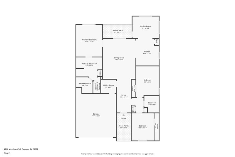 1,975/Mo, 4716 Merchant Trl Denton, TX 76207 Floor Plan View