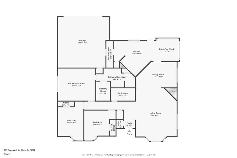 1,955/Mo, 703 Deep Well Dr Allen, TX 75002 Floor Plan View