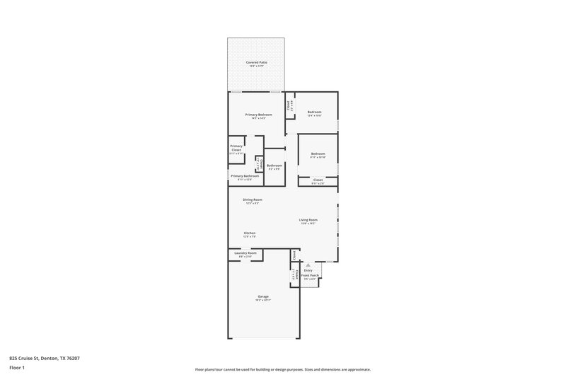 1,815/Mo, 825 Cruise St Denton, TX 76207 Floor Plan View