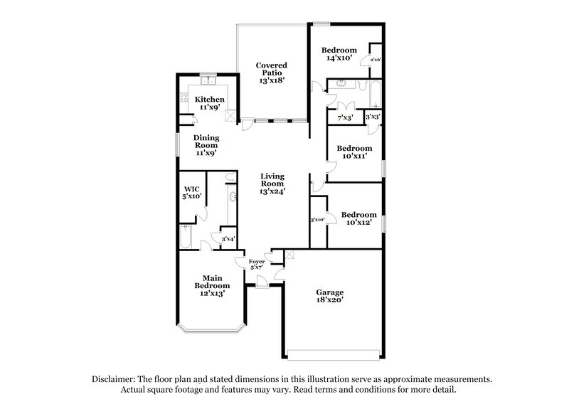 2,065/Mo, 2709 Brea Canyon Rd Fort Worth, TX 76108 Floorplan View