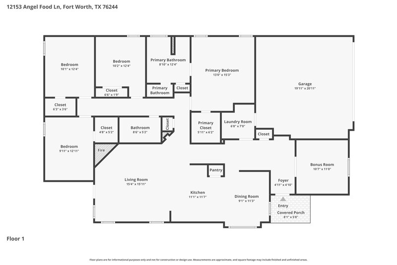 2,260/Mo, 12153 Angel Food Ln Fort Worth, TX 76244 Floorplan View