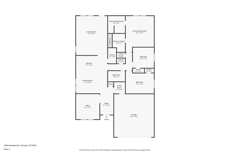 1,725/Mo, 1034 Hampton Dr Forney, TX 75126 Floor Plan View