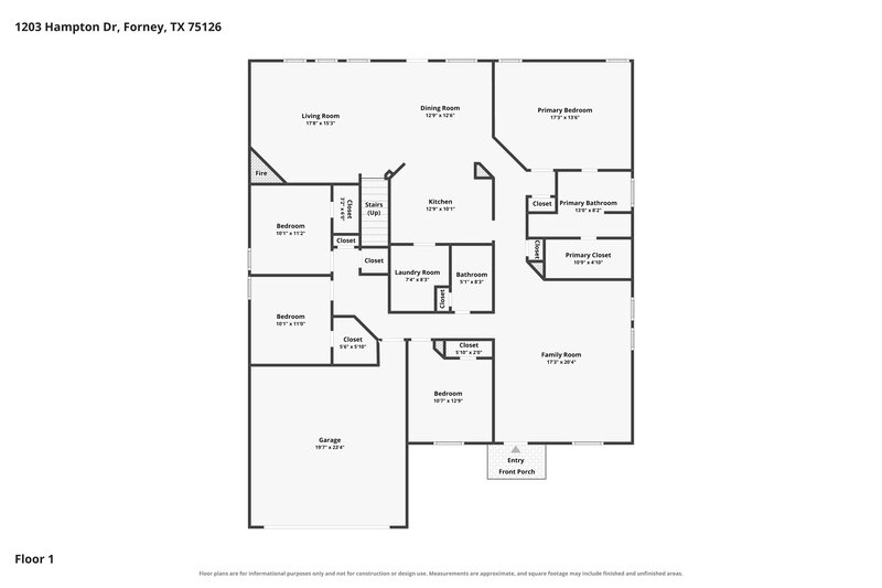 2,135/Mo, 1203 Hampton Dr Forney, TX 75126 Floor Plan View