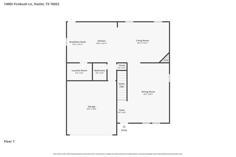 2,160/Mo, 14065 Firebush Ln Haslet, TX 76052 Floorplan View