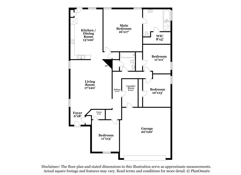 1,935/Mo, 1428 Dun Horse Dr Fort Worth, TX 76052 Floorplan View
