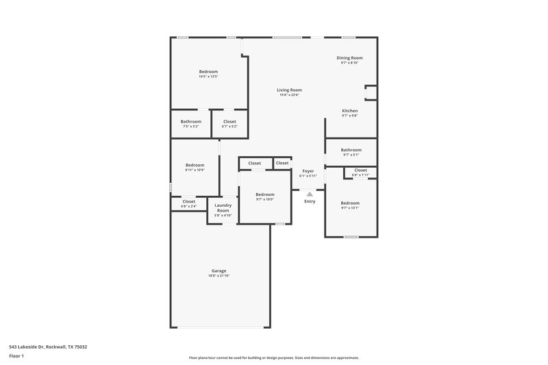 1,840/Mo, 543 Lakeside Dr Rockwall, TX 75032 Floor Plan View