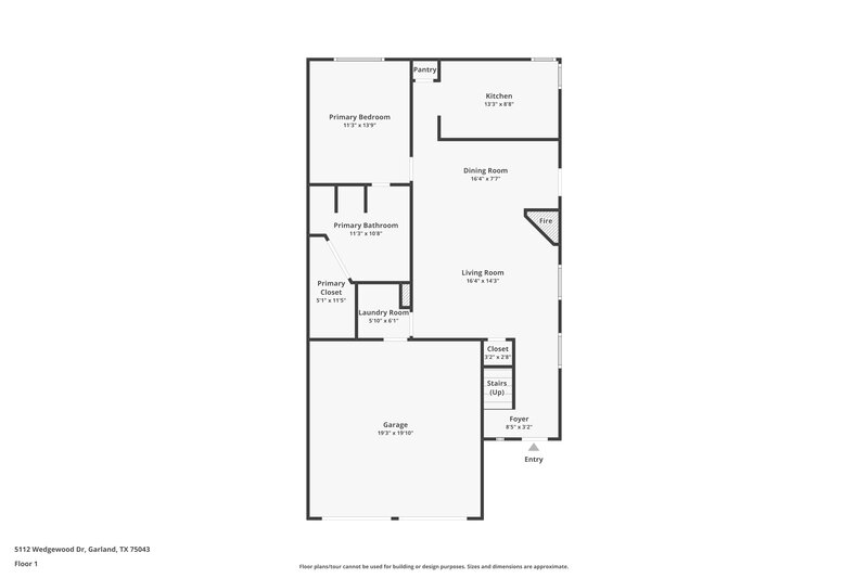 2,165/Mo, 5112 Wedgewood Dr Garland, TX 75043 Floor Plan View