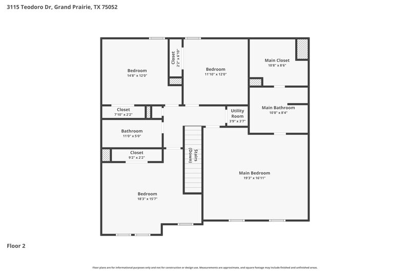 2,935/Mo, 3115 Teodoro Dr Grand Prairie, TX 75052 Floor Plan View 2