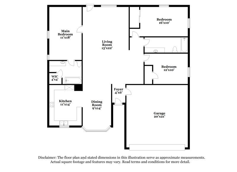 2,260/Mo, 2206 Brim Ct Grand Prairie, TX 75052 Floor Plan View