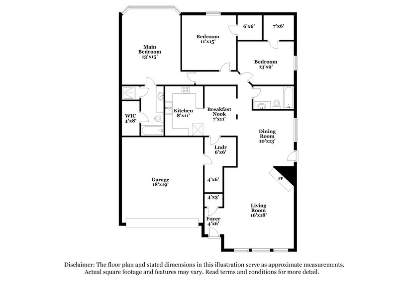 2,385/Mo, 1004 Chancellorsville Pkwy Grand Prairie, TX 75052 Floor Plan View