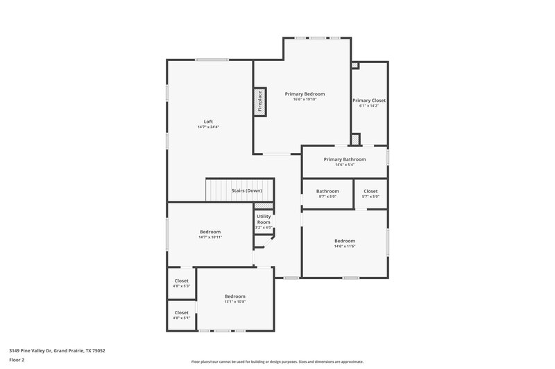 1,715/Mo, 3149 Pine Valley Dr Grand Prairie, TX 75052 Floor Plan View 2