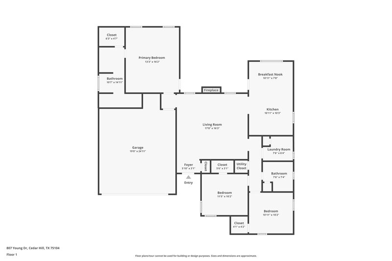 2,385/Mo, 807 Young Dr Cedar Hill, TX 75104 Floor Plan View