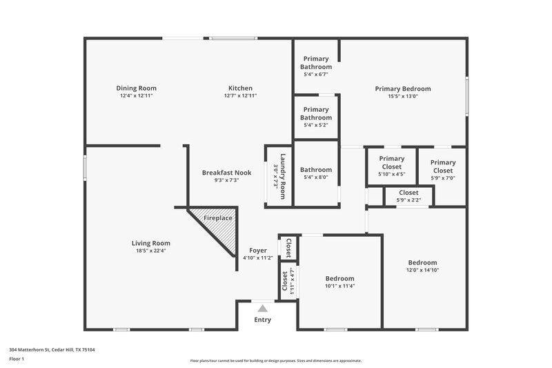 1,955/Mo, 304 Matterhorn St Cedar Hill, TX 75104 Floor Plan View
