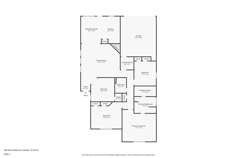 2,335/Mo, 705 Pine Hollow Dr DeSoto, TX 75115 Floor Plan View