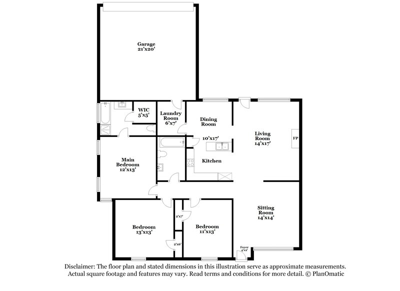 1,910/Mo, 1016 Canterbury Trail DeSoto, TX 75115 Floor Plan View