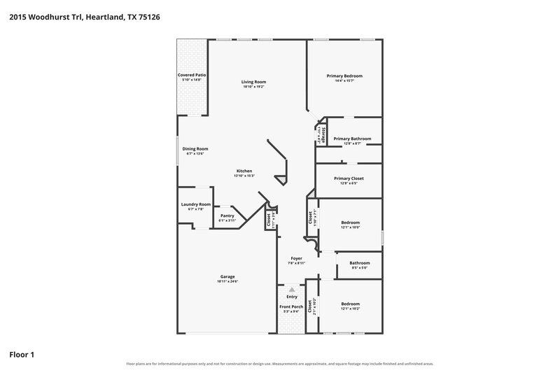 2,005/Mo, 2015 Woodhurst Trail Heartland, TX 75126 Floor Plan View