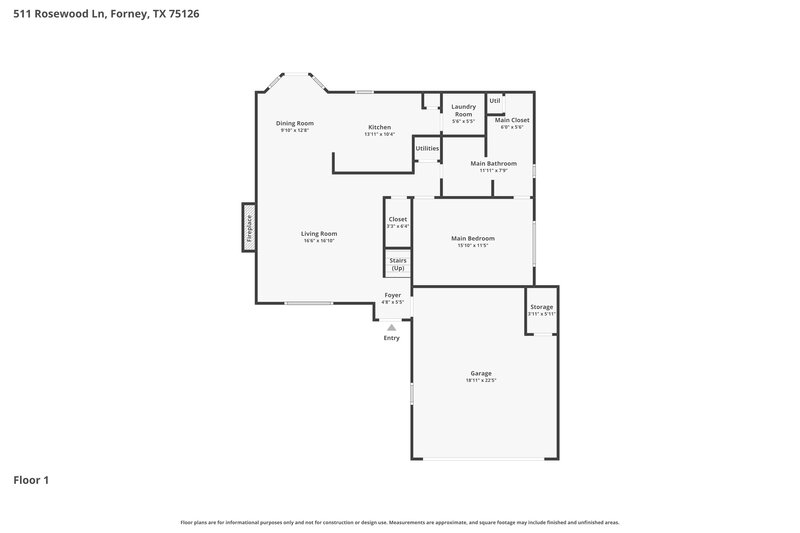 2,055/Mo, 511 Rosewood Ln Forney, TX 75126 Floor Plan View