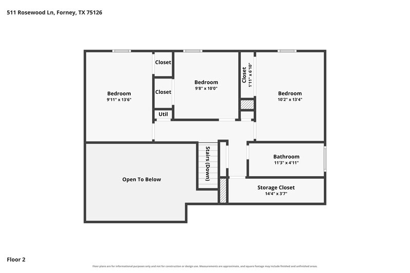 2,030/Mo, 511 Rosewood Ln Forney, TX 75126 Floor Plan View