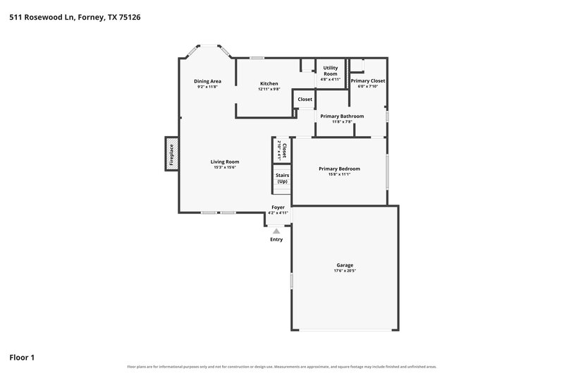 2,030/Mo, 511 Rosewood Ln Forney, TX 75126 Floor Plan View 2