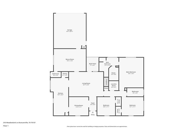 2,395/Mo, 315 Meadowlark Ln Duncanville, TX 75137 Floor Plan View