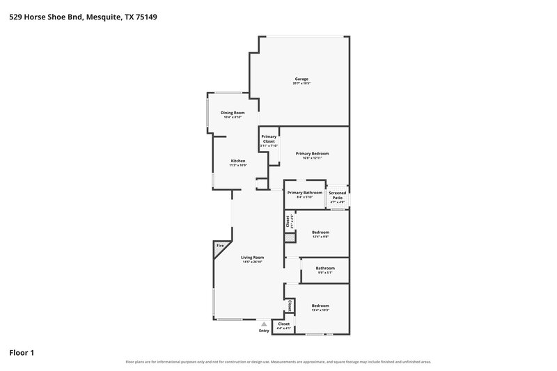 1,910/Mo, 529 Horse Shoe Bend Mesquite, TX 75149 Floor Plan View