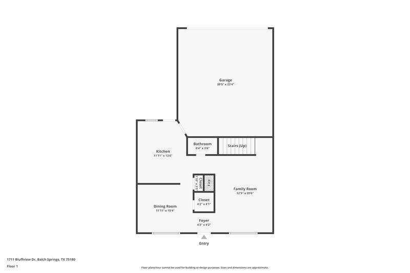 1,895/Mo, 1711 Bluffview Dr Balch Springs, TX 75180 Floor Plan View