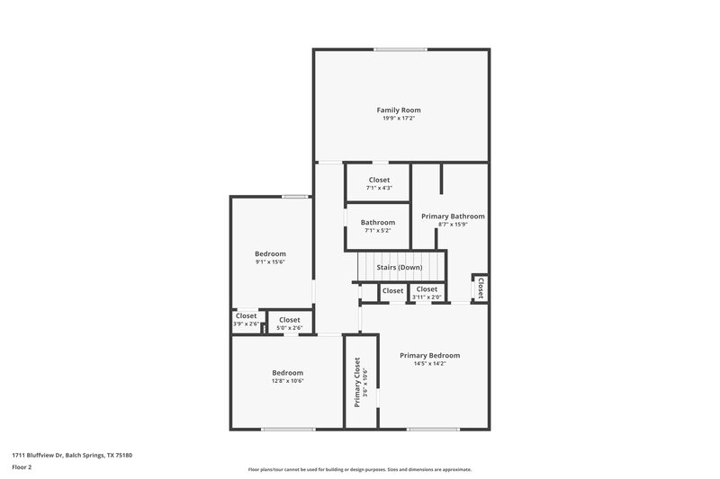 1,895/Mo, 1711 Bluffview Dr Balch Springs, TX 75180 Floor Plan View 2