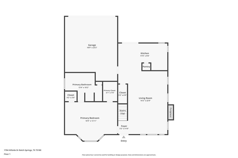 2,030/Mo, 1704 Hillside Dr Balch Springs, TX 75180 Floor Plan View