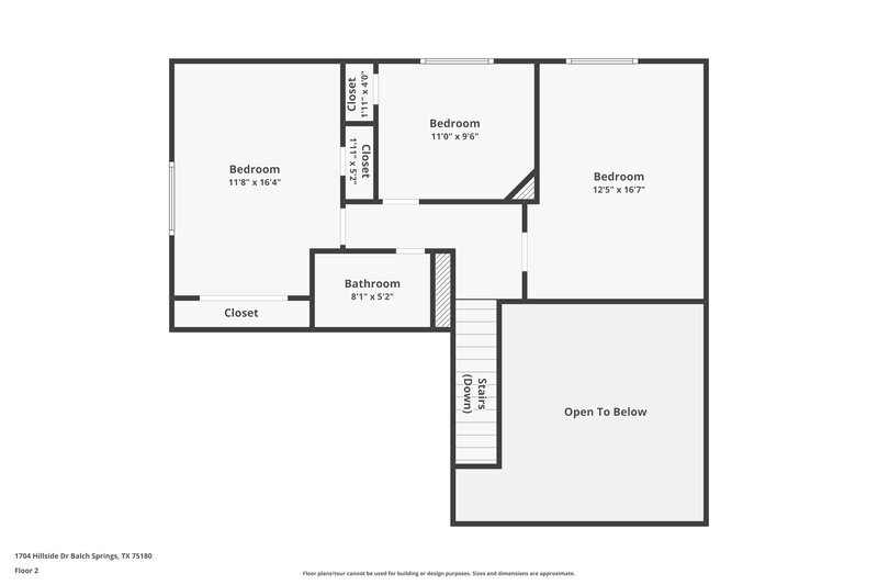 2,030/Mo, 1704 Hillside Dr Balch Springs, TX 75180 Floor Plan View 2