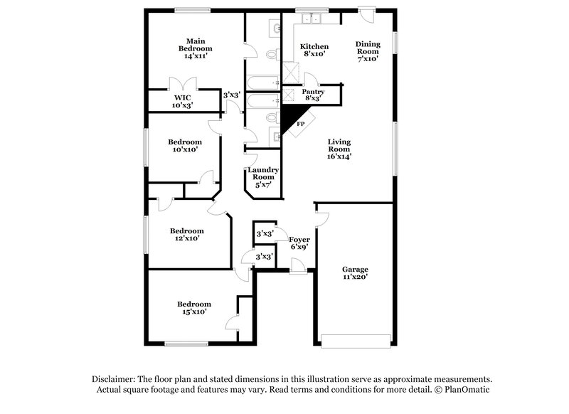 2,830/Mo, 4530 Lizzy Dr Dallas, TX 75211 Floor Plan View