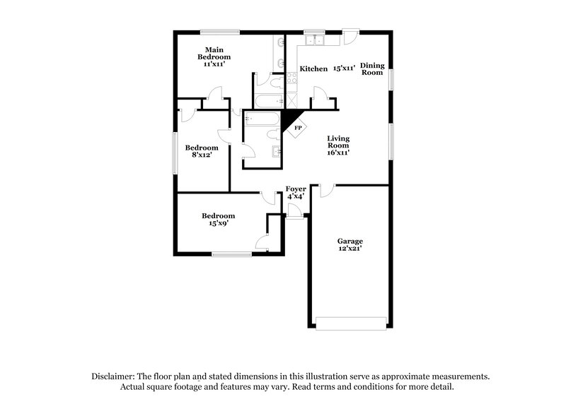 1,955/Mo, 4471 Posada Dr Dallas, TX 75211 Floor Plan View