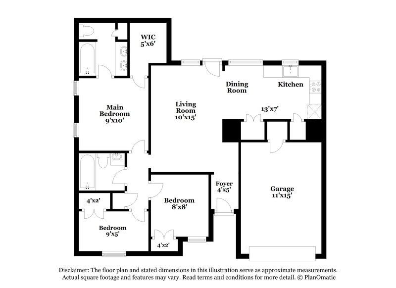 1,950/Mo, 10320 Casnett Dr Dallas, TX 75217 Floor Plan View