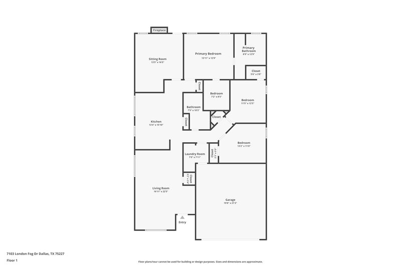 2,135/Mo, 7103 London Fog Dr Dallas, TX 75227 Floor Plan View