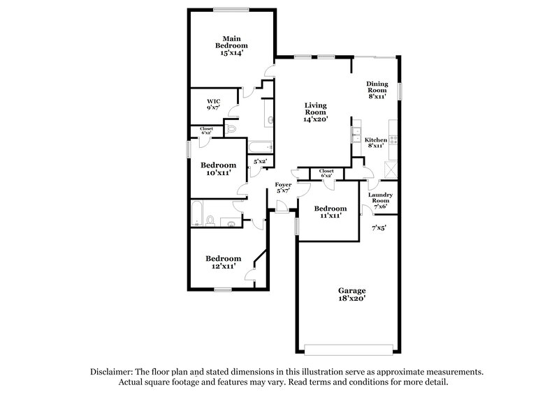 2,460/Mo, 2937 St David Dr Dallas, TX 75233 Floor Plan View