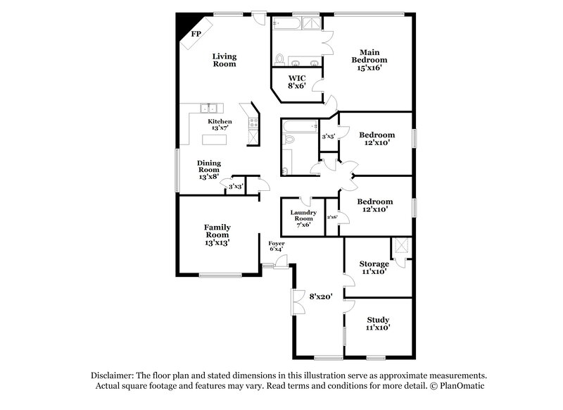 2,145/Mo, 7316 Sierra Way Dallas, TX 75241 Floor Plan View
